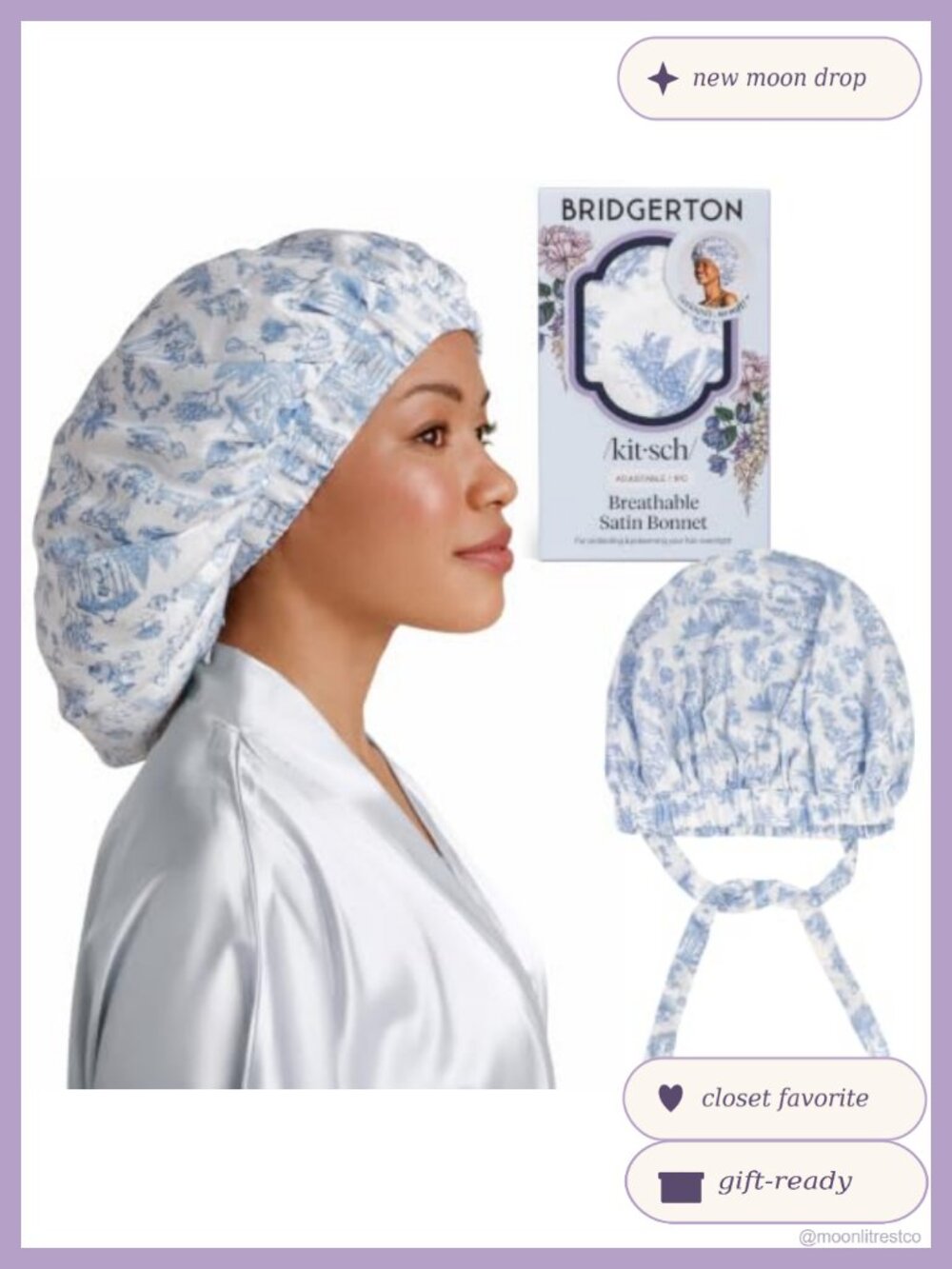 Satin Bonnet for Sleeping Adjustable Ties Frizz Prevention